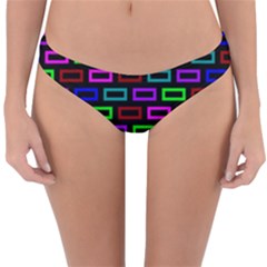 Colourful Bricks Pattern Colour Reversible Hipster Bikini Bottoms