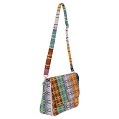 Grungy Vintage Patterns Shoulder Bag With Back Zipper