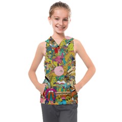 Cartoon Wallpapers Kids  Sleeveless Hoodie by Jancukart