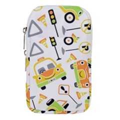 Seamless-pattern-vector-illustration-vehicles-cartoon Waist Pouch (small)
