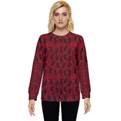 Micro Blood Red Cats Hidden Pocket Sweatshirt by NerdySparkleGoth