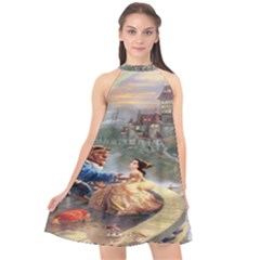 Beauty And The Beast Castle Halter Neckline Chiffon Dress 