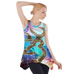 Browning Deer Glitter Galaxy Side Drop Tank Tunic by artworkshop