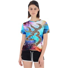 Browning Deer Glitter Galaxy Open Back Sport Tee by artworkshop