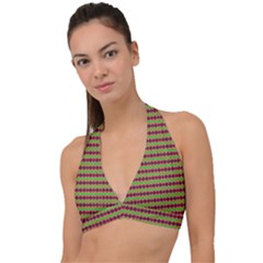 Claus And Effect Halter Plunge Bikini Top by Thespacecampers