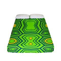 Abstract Pattern Geometric Backgrounds  Fitted Sheet (full/ Double Size) by Eskimos