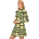 Abstract pattern geometric backgrounds Long Sleeve Velour Longline Dress View2