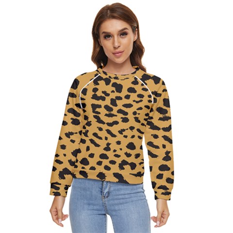 Animal Print - Leopard Jaguar Dots Women s Long Sleeve Raglan Tee by ConteMonfrey