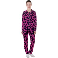 Leopard Print Jaguar Dots Pink Neon Casual Jacket And Pants Set by ConteMonfrey