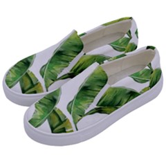 Sheets Tropical Plant Palm Summer Exotic Kids  Canvas Slip Ons by artworkshop