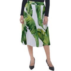 Sheets Tropical Plant Palm Summer Exotic Classic Velour Midi Skirt 