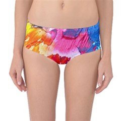 Colorful Painting Mid-waist Bikini Bottoms by artworkshop