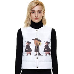 American Horror Story Cartoon Women s Short Button Up Puffer Vest by nate14shop