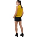 Polkadot Gold Sleeveless Chiffon Button Shirt View2