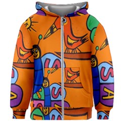 Graffiti 1 Kids  Zipper Hoodie Without Drawstring by nate14shop