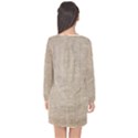 Textile Jute Brown Long Sleeve Chiffon Shift Dress  View2