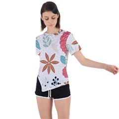 Nature Flora Asymmetrical Short Sleeve Sports Tee
