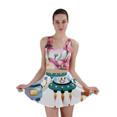 Vector-set-funny-robots-cartoon Mini Skirt by Jancukart