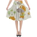 Seamless-pattern-vector-with-funny-boy-scout-scout-day-background Flared Midi Skirt View1