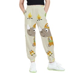 Seamless-pattern-vector-with-funny-boy-scout-scout-day-background Kids  Elastic Waist Pants by Jancukart
