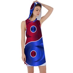 Yin Yang Eastern Asian Philosophy Racer Back Hoodie Dress by Jancukart