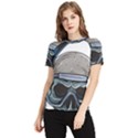 Skull-underwater-diving-skeleton-diving-head Women s Short Sleeve Rash Guard View1