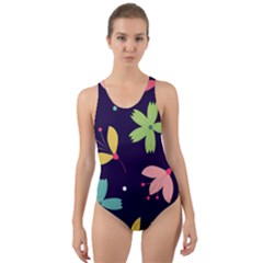 Colorful Floral Cut-out Back One Piece Swimsuit by hanggaravicky2