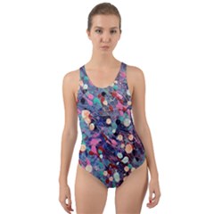 Splodge Cut-out Back One Piece Swimsuit by Hayleyboop