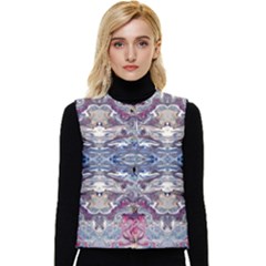 Abstract Pouring Women s Short Button Up Puffer Vest by kaleidomarblingart