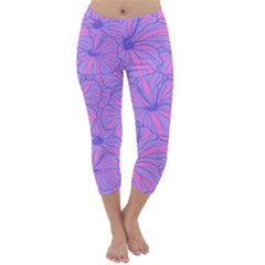Flower-b 001 Capri Winter Leggings  by nate14shop