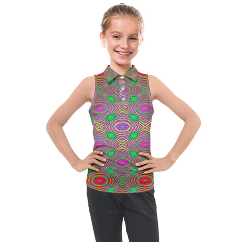 Rippled Magic Kids  Sleeveless Polo Tee by Thespacecampers