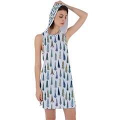 Christmas Tree Racer Back Hoodie Dress by nate14shop