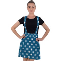 Snowflakes 001 Velvet Suspender Skater Skirt by nate14shop