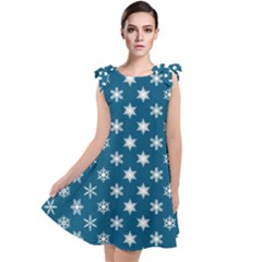 Snowflakes 001 Tie Up Tunic Dress by nate14shop