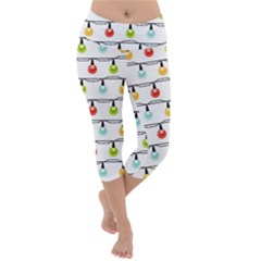 Christmas-light-bulbs-seamless-pattern-colorful-xmas-garland Lightweight Velour Capri Yoga Leggings by nate14shop