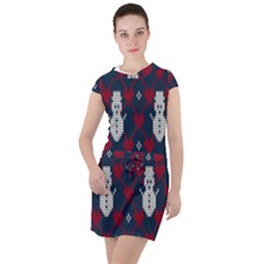Christmas-seamless-knitted-pattern-background 004 Drawstring Hooded Dress by nate14shop