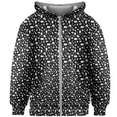 Small Bright White Halloween Motifs Skulls, Spells & Cats On Spooky Black  Kids  Zipper Hoodie Without Drawstring by PodArtist