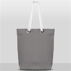 Small Black And White Watercolor Checkerboard Chess Full Print Rope Handle Tote (small)