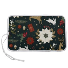 Hand Drawn Christmas Pattern Design Pen Storage Case (l) by nate14shop