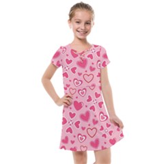 Scattered-love-cherry-blossom-background-seamless-pattern Kids  Cross Web Dress by nate14shop