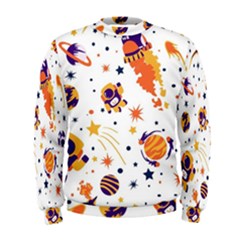 Seamless-pattern-with-spaceships-stars 005 Men s Sweatshirt by nate14shop