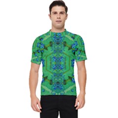 Vines Of Beautiful Flowers On A Painting In Mandala Style Men s Short Sleeve Rash Guard by pepitasart