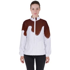 Chocolate Women s High Neck Windbreaker by nate14shop