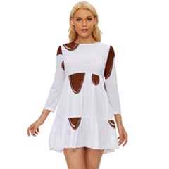 Chocolate Long Sleeve Babydoll Dress
