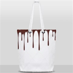 Illustration-chocolate-dropping-chocolate-background-vector Full Print Rope Handle Tote (small) by nate14shop