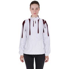 Illustration-chocolate-dropping-chocolate-background-vector Women s High Neck Windbreaker by nate14shop