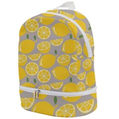 Lemon Pattern Zip Bottom Backpack by artworkshop