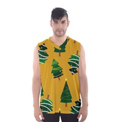 Christmas Tree,yellow Men s Basketball Tank Top by nate14shop