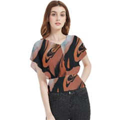 Paint Butterfly Chiffon Blouse