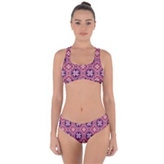 Abstract-background-motif Criss Cross Bikini Set